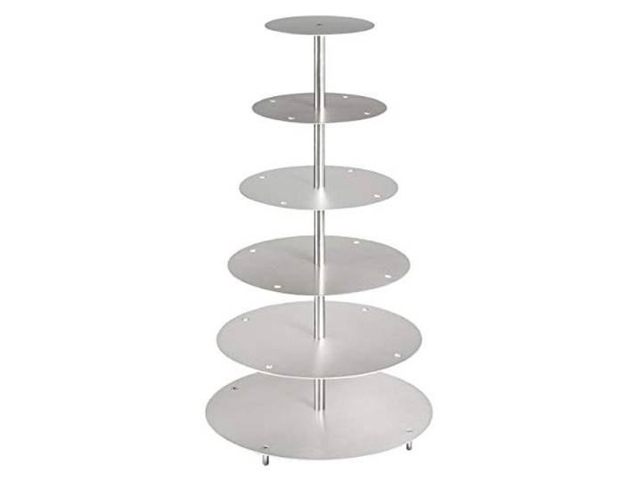 edelstahlheini Aluminium Tortenständer Rund Tortenetagere Hochzeit 6 Etagen (6 Stöckig (Ø 15 20 25 30 35 40 cm))
