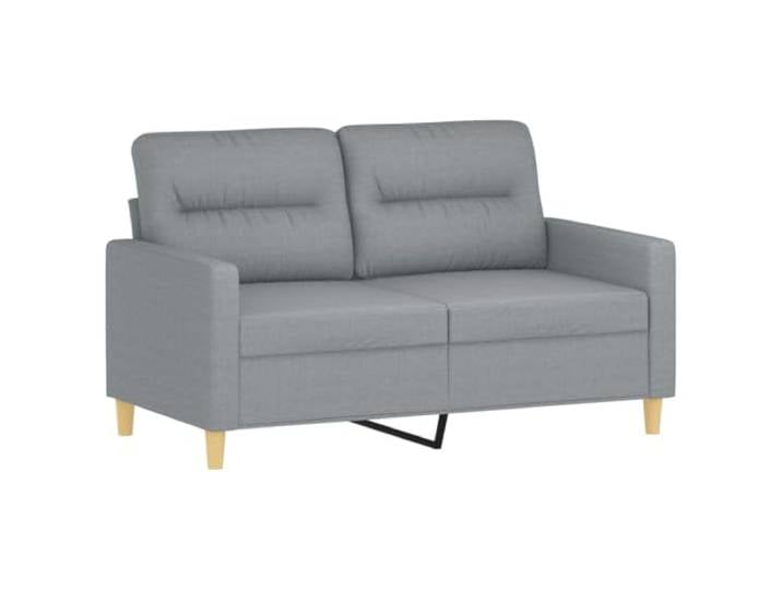 KTHLBRH 2-Sitzer-Sofa-Set mit Kissen, hellgrau Stoff 100 % Polyester, Schaumstoff, Metallrahmen, 158 cm, 4 Kissen inklusive