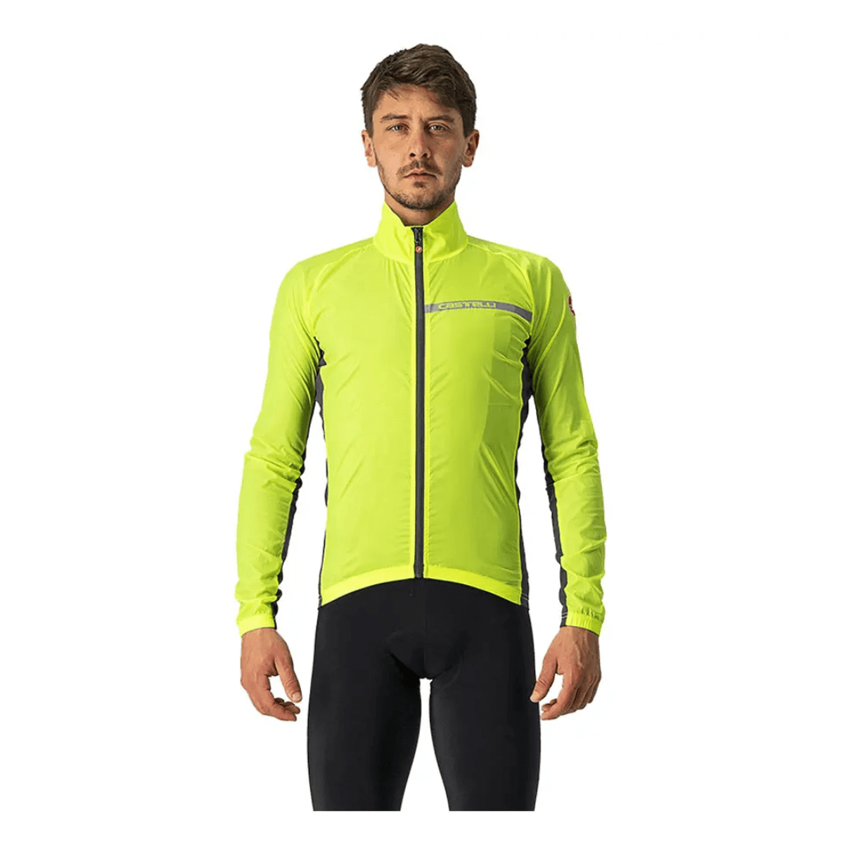 Casaco corta-vento Castelli Squadra Stretch Amarela Farinha, Tamanho M Homem