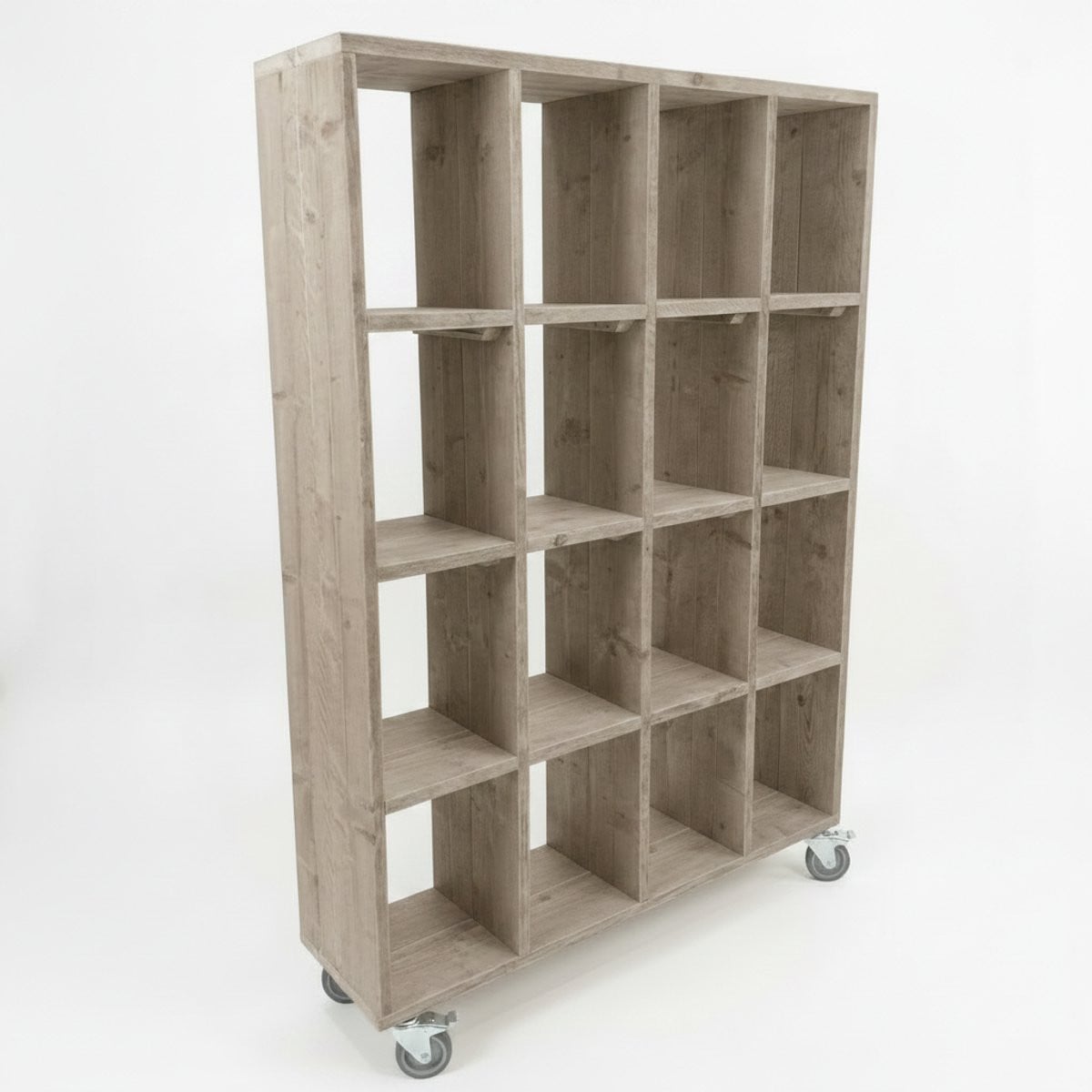 Steigerhouten Boekenkast Roomdivider met Open Achterzijde