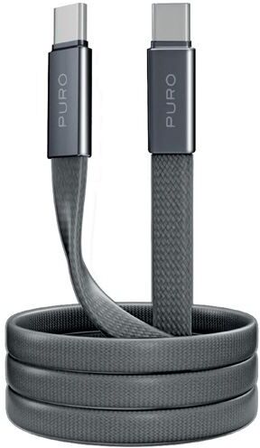 Puro Cabo Plano  Lite Slim USB-C 2.0 - 60W - 1m - Preto
