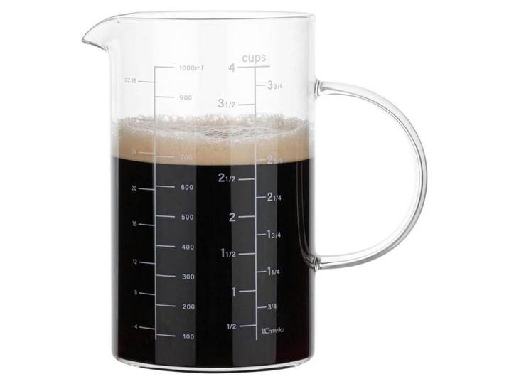 Messbecher aus Borosilikatglas 1000 ml mit V-Ausguss, Transparent, Glas, Backen & Backzubehör, Messbecher