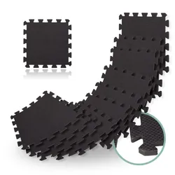 Relaxdays Bodenschutzmatte Fitnessgeräte 24er Set Schwarz