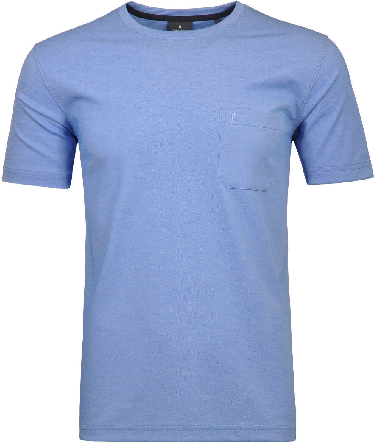 T-Shirt RAGMAN, Herren, Gr. XXL, blau (blau, 718), Jersey, 61% Baumwolle, 39% Polyester, regular fit, Rundhals, Shirts T-Shirt blau, 718 XXL