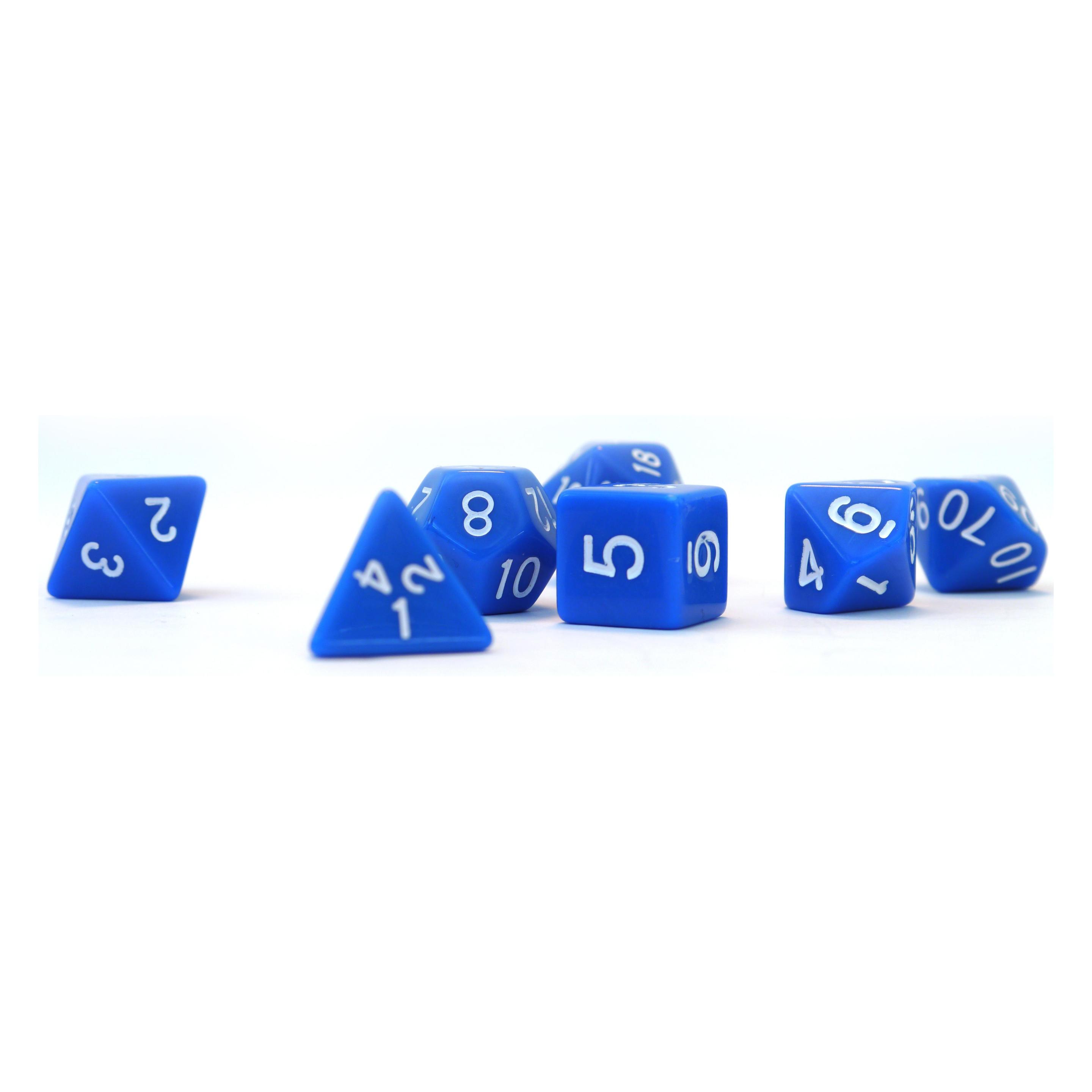Dice4friends Würfelset Opaque: Blue/White (7) (DIC86048)