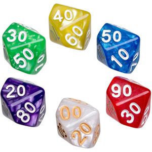 Philos Würfel 7770, 100er, pearl, bunt, 10-seitige Zahlenwürfel, 50 Würfel