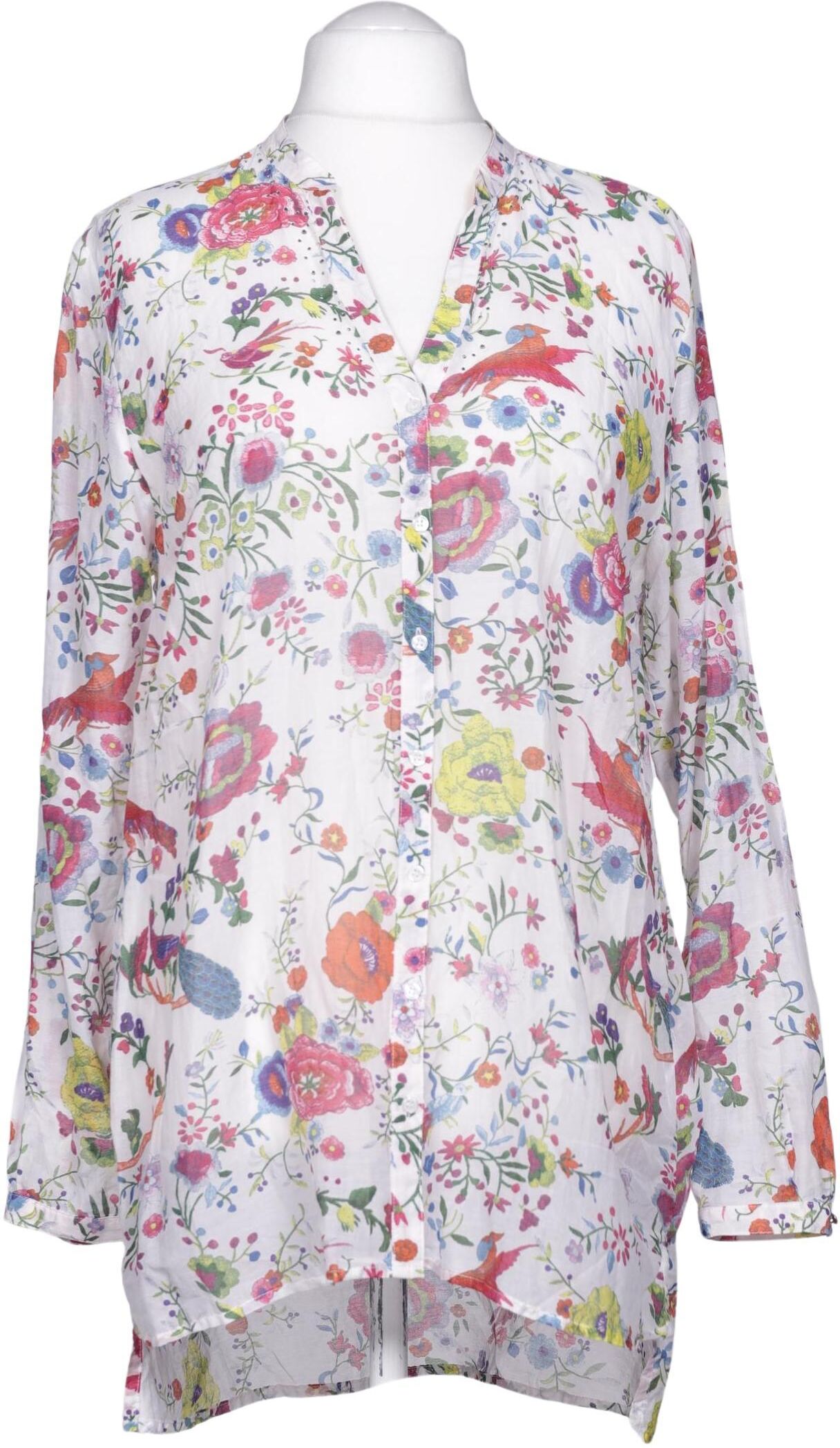 More & More Damen Bluse, Mehrfarbig, Gr. EU 44, Seide / Baumwolle - Second Hand