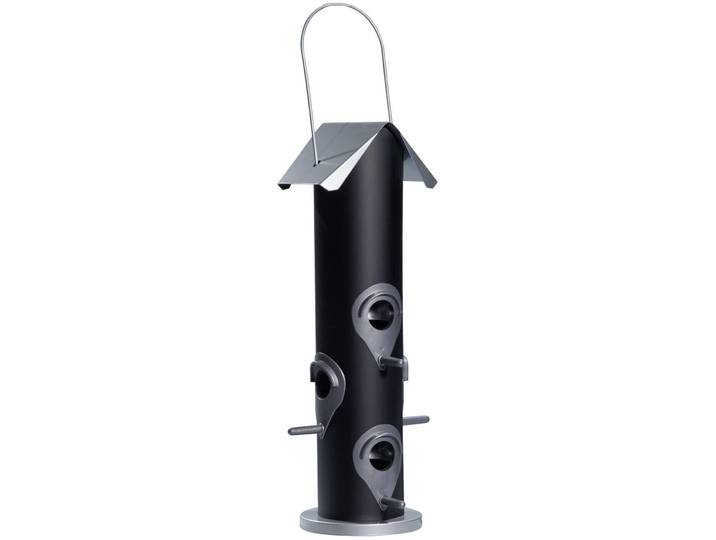 Vogelfuttersäule Windhager Saatmischung - Farbe: Silber, Dunkelgrau - Futterhäuschen