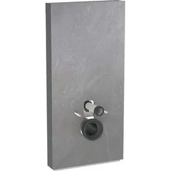 Geberit Monolith PLUS Sanitärmodul für Wand-WC, 101cm, Wasseranschluss seitlich, mit Anschlussstutzen, 131.222.00.7, Farbe: Steinzeug Schieferoptik / Aluminium schwarzchrom