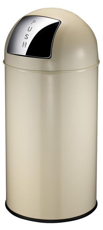 EKO Pushcan afvalbak 40 liter - Staal - Creme