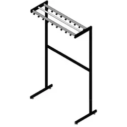 Garderobenständer Pro-line Kleiderständer einseitig schwarz mit 19 Haken, freistehend, robust und hochwertig