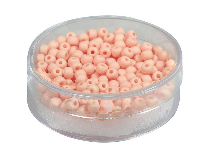 Rayher Silk-Bead Glas Rocailles Apricot 4 mm 120 Stück
