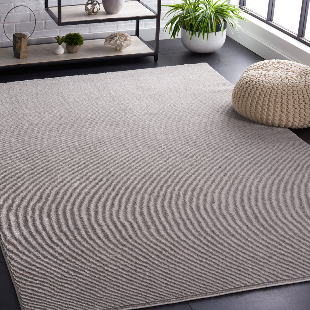 17 Stories Revive Solid Color Area Rug In Green Grey Rectangle 160 x 231 cm