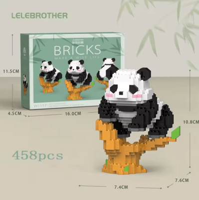 Inspire Picks Micro Particle Panda Building Block Set Cartoon Puzzle Assembly Toy For Kids 492pcs