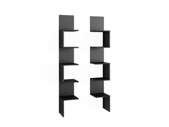Vicco Eckwandregal Paolo , Schwarz 28 x 175.4 cm 2er Set, zur Aufbewahrung von Büchern und Dekoration montierbar