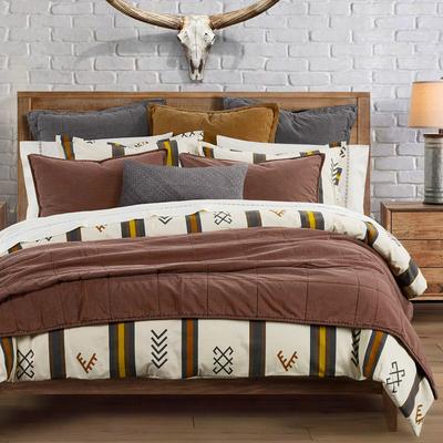HiEnd Accents Toluca Canvas Western Bedding Geometric Stripes 3 Piece Comforter Set