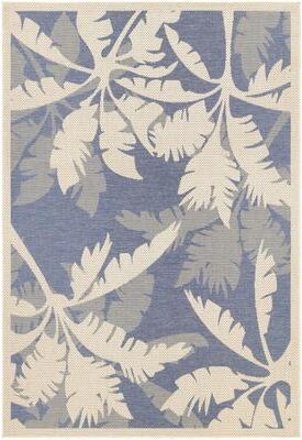 Dream Decor Rugs Samantha Tropics Beige Sapphire Outdoor Area Rug