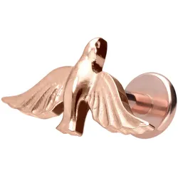 Titan Labret mit Innengewinde TAUBE