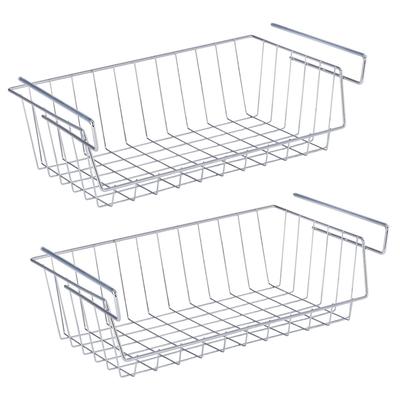 WENKO Regaleinhängekorb, 2er Set, Metallkorb mit Anti-Rutsch-Gummierung