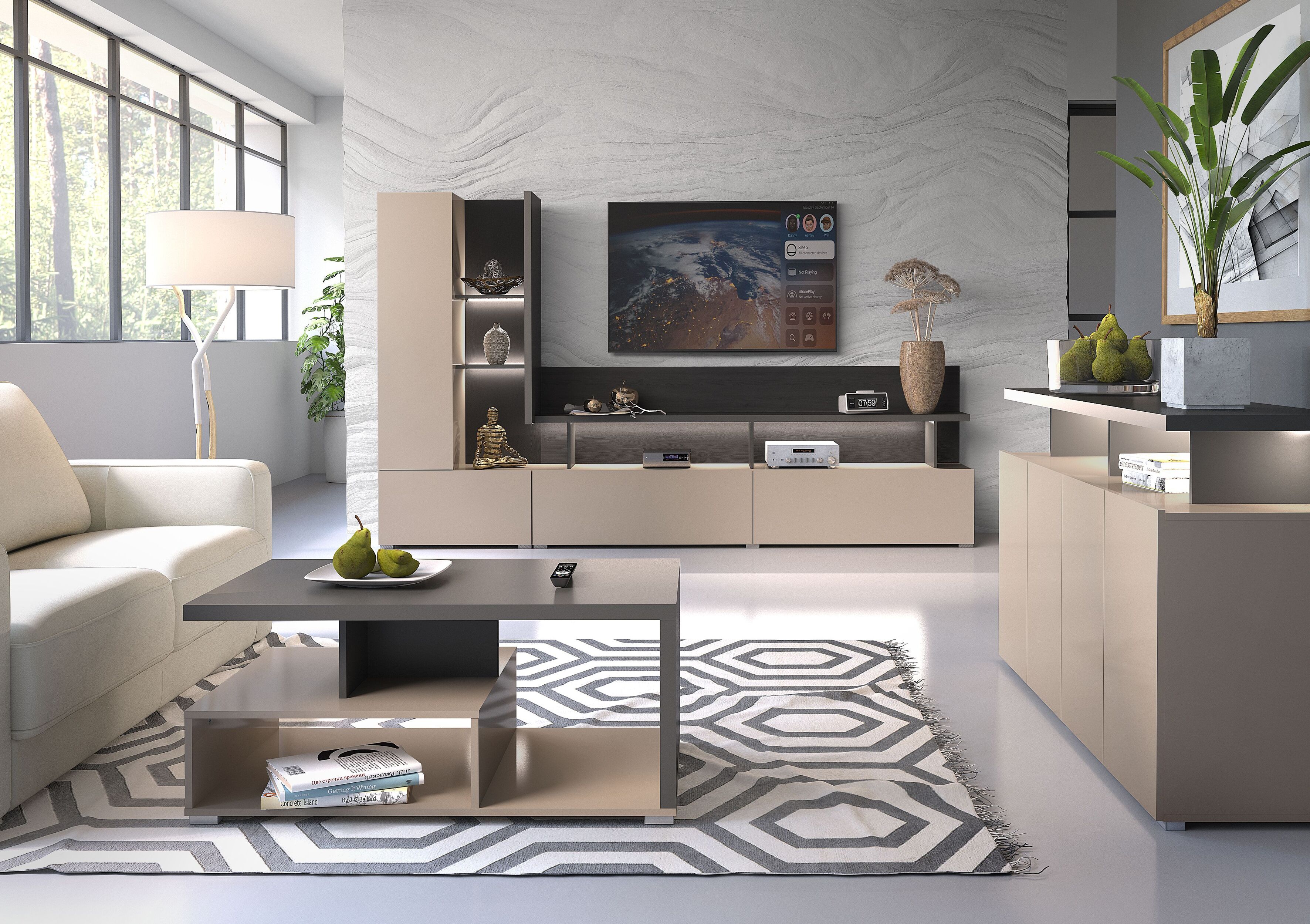 Sideboard HOME AFFAIRE "Serio", braun (congo, antrazit), B:152,5cm H:84cm T:40cm, Sideboards, Sideboard, Breite 152,5 cm congo, antrazit B/H/T: 152,5cm x 84cm x 40cm, congo/antrazit, 4 Stk.
