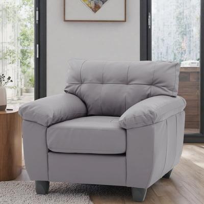 "36"" PU Accent Chair with Padded Arms and Easy Assembly"