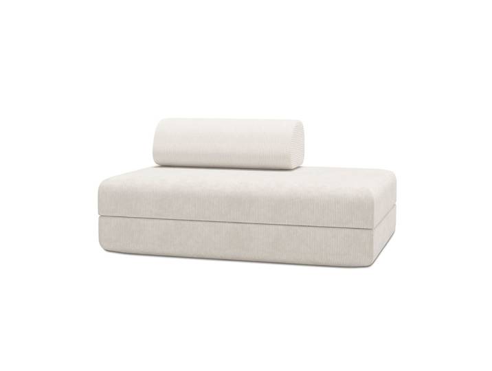 Canapé convertible et modulable 2 places en velours blanc