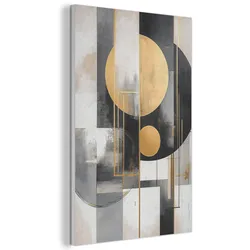 AKUSTIKBILD Abstrakt - Gold - Silber - Formen - Ästhetisch - Modern Wanddeko 60x90 cm