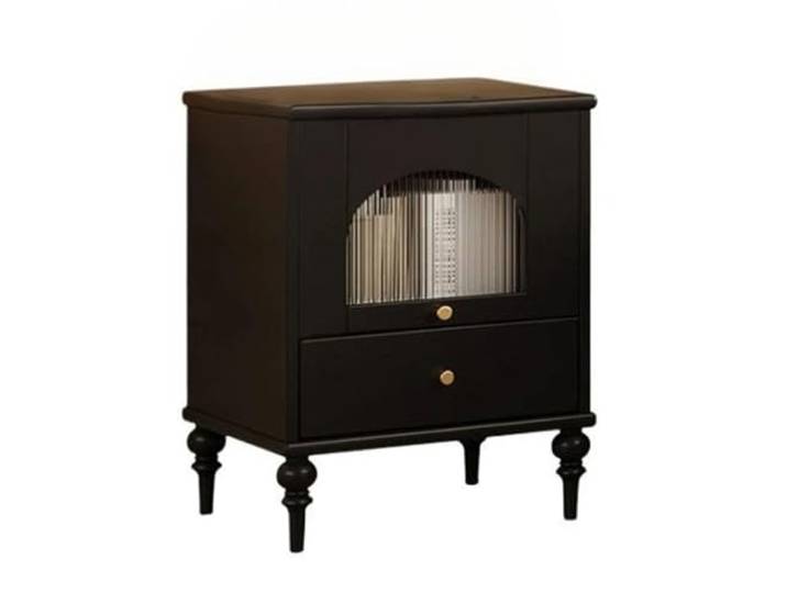 xiuling4568 Mid Century Nachttisch, Nachttische, Beistelltisch mit 2 Ebenen Stauraum, for Schlafzimmer, Wohnzimmer, Braun(Black)
