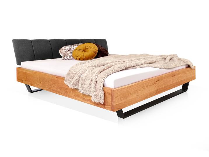 DAKONA Kufenbett mit Polsterkopfteil, Material Massivholz, 180
