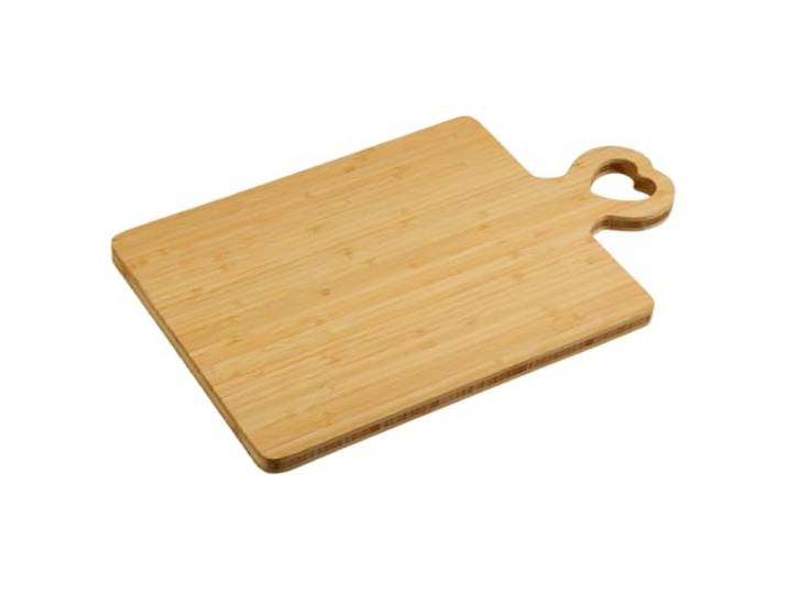 KESPER Schneide- und Servierbrett mit Herzgriff, Material: FSC®-zertifizierter Bambus, Maße: 46 x 28 x 1,8 cm 58496