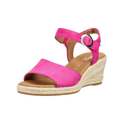 Keilsandalette GABOR COMFORT "Gabor Comfort Sandalen Leder", Damen, Gr. 38,5, pink, Leder, Schuhe