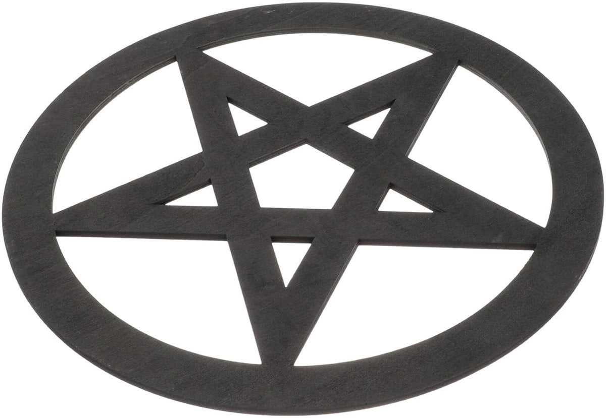 HOMSFOU Houten Pentagram Altar Wanddecoratie voor Tarot, Wicca en Rituelen, 30 cm