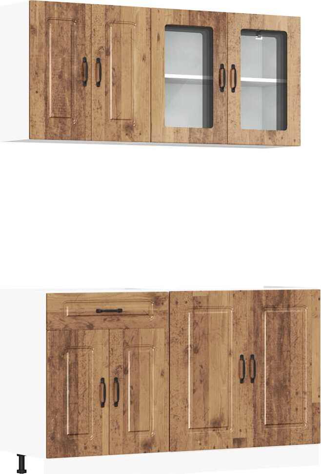 4-tlg. Küchenschrank-Set Kalmar Altholz-Optik Holzwerkstoff