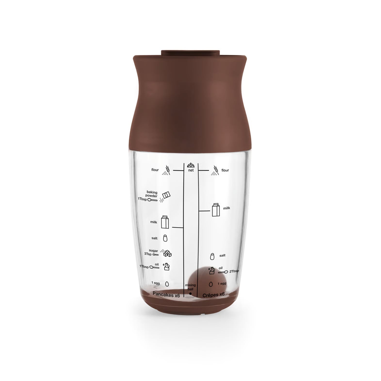 Lékué pannenkoekenmixer shaker Bruin