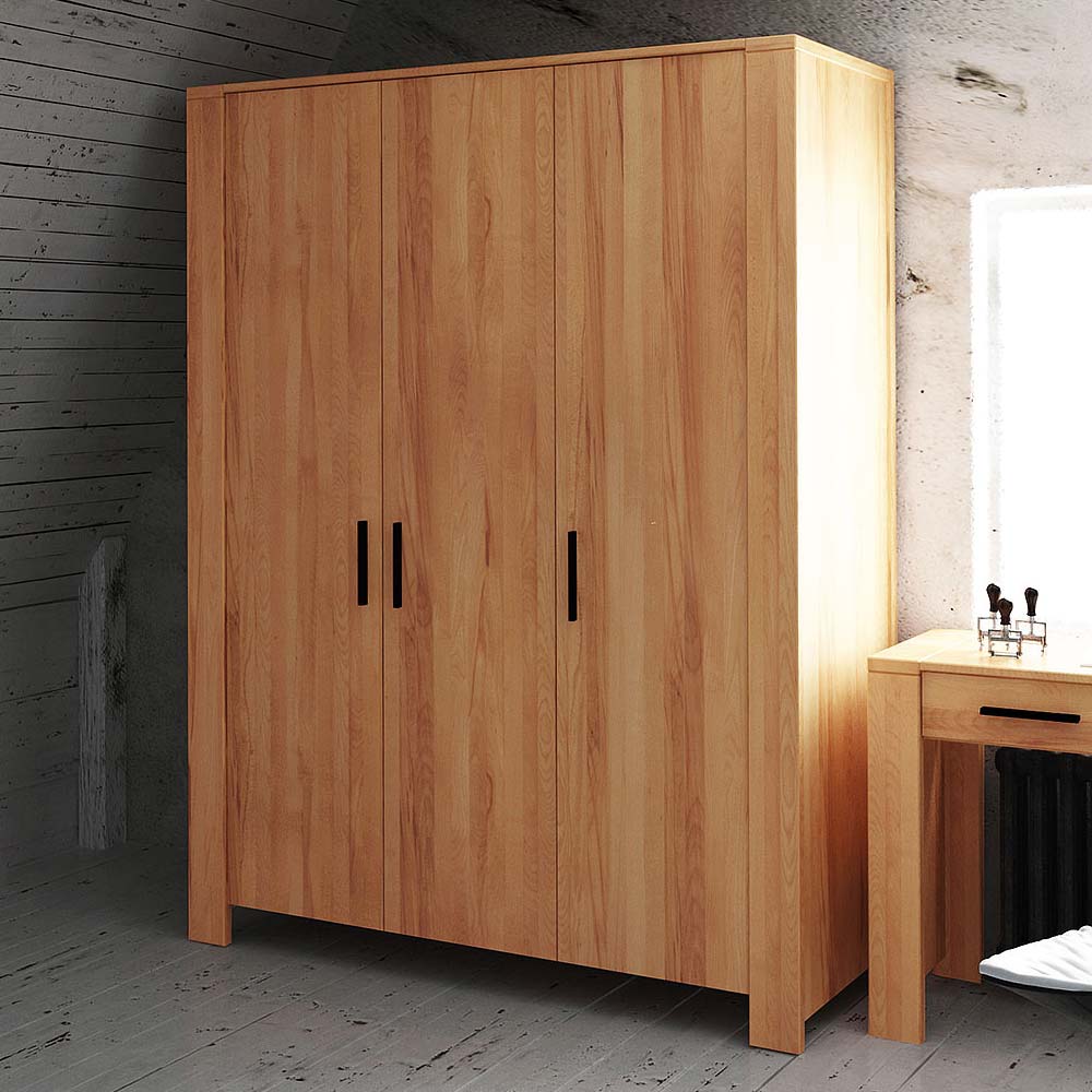Pharao24.de Massivholzschrank aus Kernbuche geölt 205 cm hoch