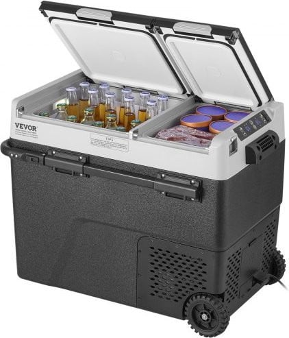 Vevor Draagbare Autokoelkast met Twee Zones, 46,1 Liter, Grijs