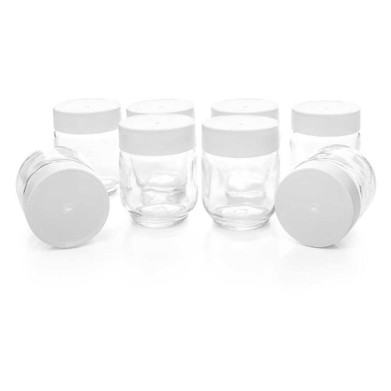 Rommelsbacher Joghurtbereiter-Ersatzgläser-Set JG 8 (transparent/weiß, 8-teilig)