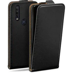 moex Flip Case Motorola One Action Klapphülle Leder Optik