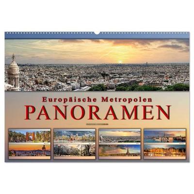 Europäische Metropolen - Panoramen (Wandkalender 2027 DIN A2 quer), CALVENDO Monatskalender