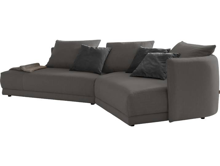 Ecksofa DESIGNWERK New York L-Form, anmutendes Designsofa , grau (dunkelgrau), B:333cm T:179cm, 100% Polyester, Sofas, Ecksofa, mit moderner R&ung im Rücken
