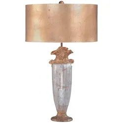 Elstead Lighting, Tischlampe, Bienville Tischleuchte E27 Silber, gold und braun (E27)