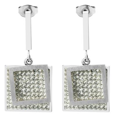Paar Ohrstecker ADELIA´S "Ohrringe – Ohrstecker aus Edelstahl mit Strass Steinchen", Damen, Gr. Damen, Edelstahl, silber, Ohrringe, Geschenkidee: zeitlos und vielseitig