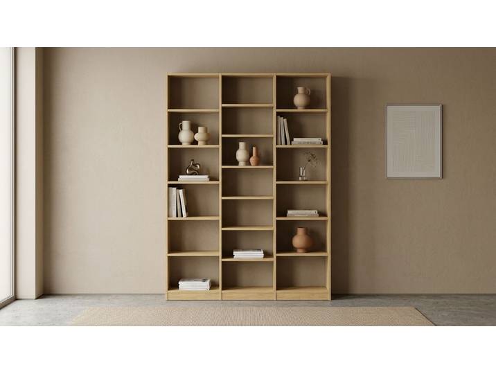 Schlichtes Bücherregal konfigurieren Eiche Natur geölt