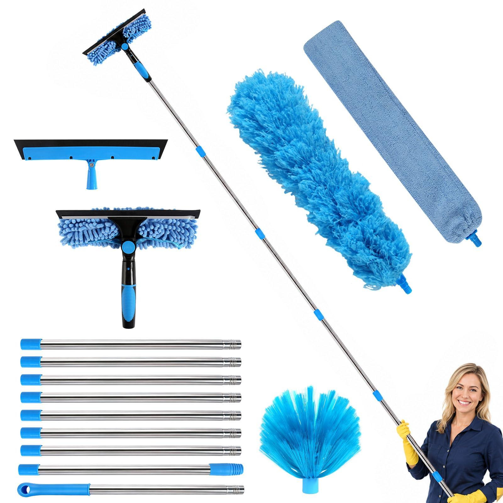 Dripio 2-in-1 Telescoop Ruitenwisser Set, 4 meter, Blauw