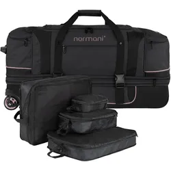 Normani Reisetrolley 120-150 L mit Kleidertaschen - 8965, Koffer, Schwarz