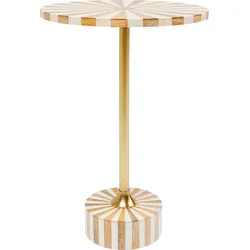 KARE DESIGN Beistelltisch Domero Cirque 86729 Dekor Weiß / Gold 40 cm