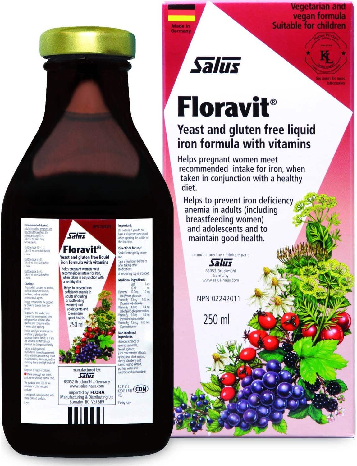 SALUS FLORADIX Floradix® Floravital® Hierro+Vitaminas 250ml