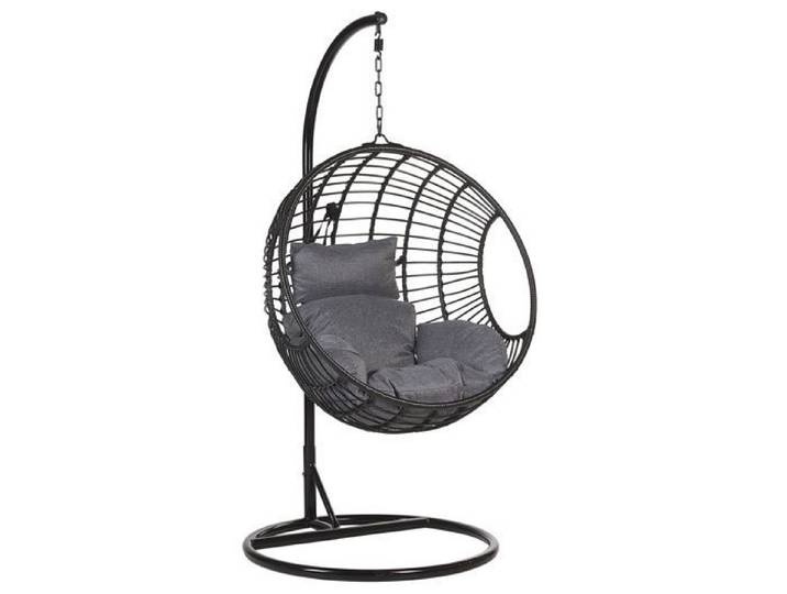 Beliani - Fauteuil suspendu en rotin noir avec support ASPIO