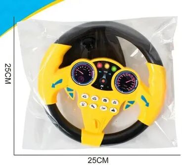 USA Free Shipping Shop Interactive Kids Steering Wheel Toy For Stroller & Car Seat With Lights, Sounds And Pretend Driving Fun yellow
