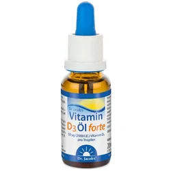 Dr. Jacob's Vitamin D3 Öl forte 2000 IE D3 hochdosiert Tropfen 20 ml